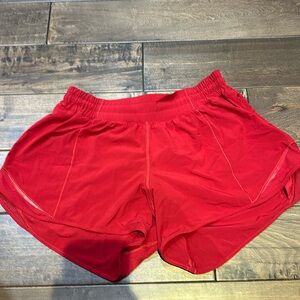 Red Lululemon Hottie Hot Shorts
